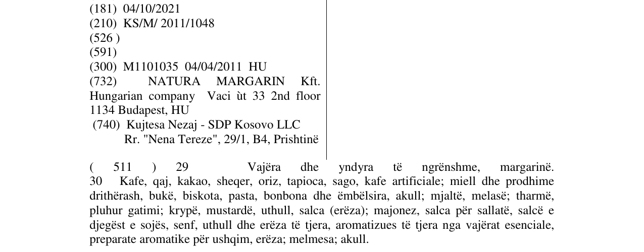 Zëri i markës DANA në buletin