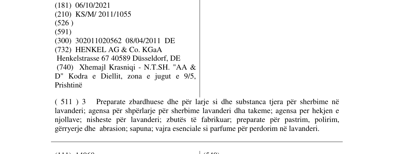 Zëri i markës DUO-CAPS në buletin