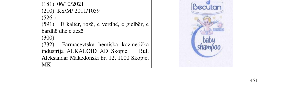 Zëri i markës Becutan në buletin