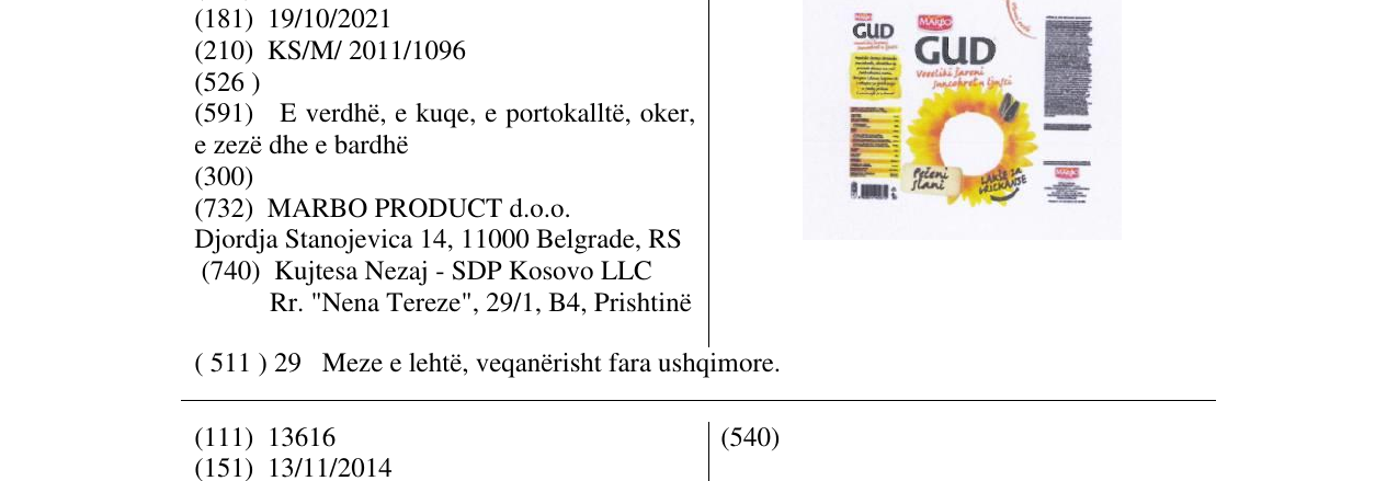 Zëri i markës GUD në buletin