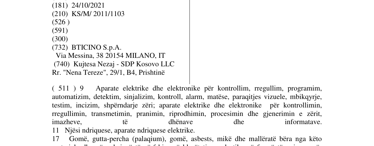 Zëri i markës bticino në buletin