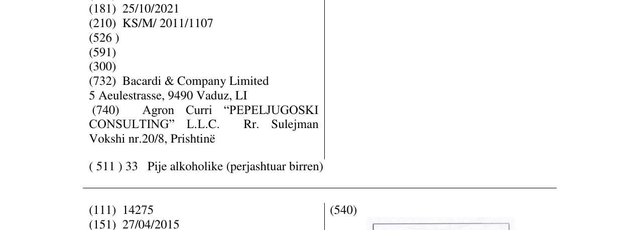 Zëri i markës OAKHEART në buletin
