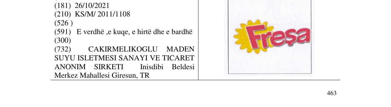 Zëri i markës Fresa në buletin