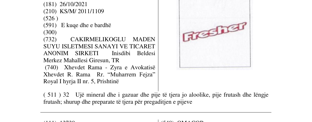 Zëri i markës Fresher në buletin