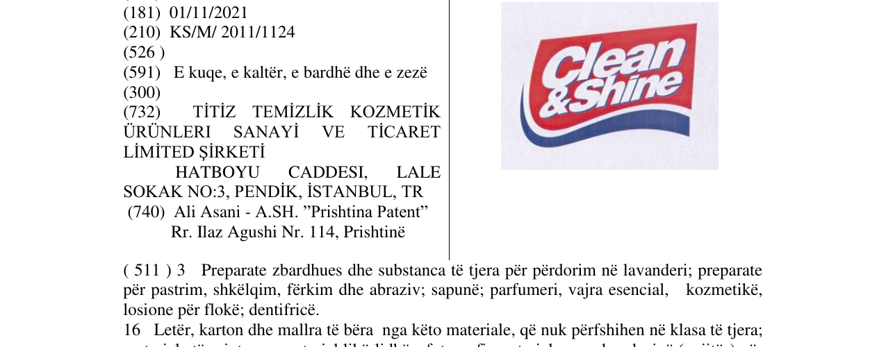 Zëri i markës Clean & Shine në buletin
