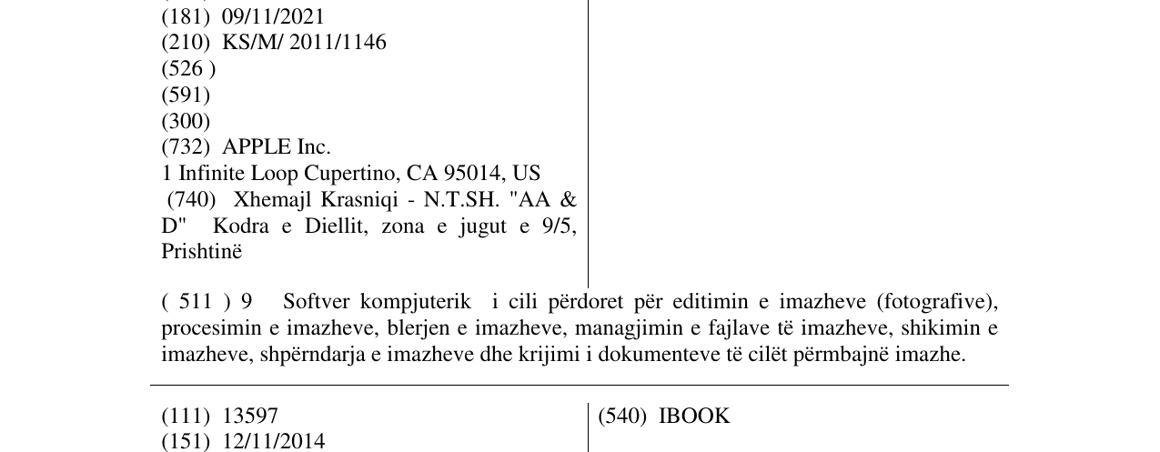 Zëri i markës APERTURE në buletin