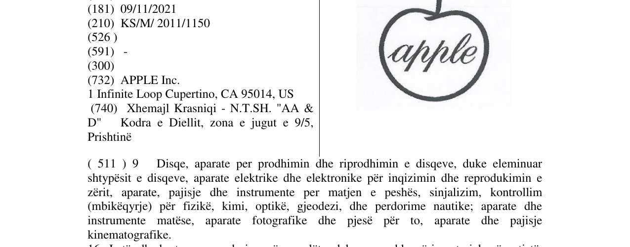 Zëri i markës apple në buletin