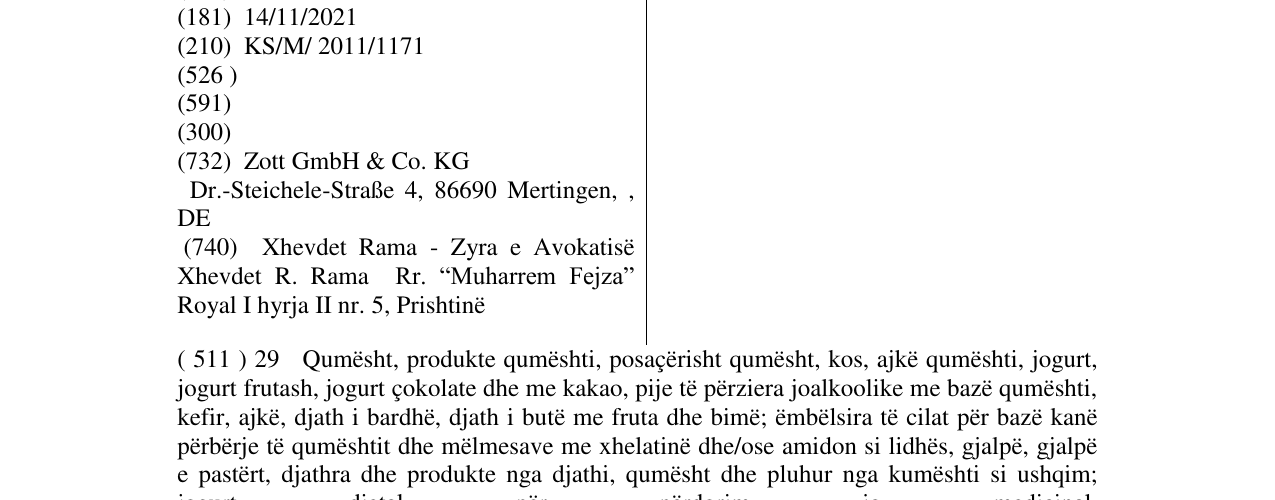 Zëri i markës Natura në buletin