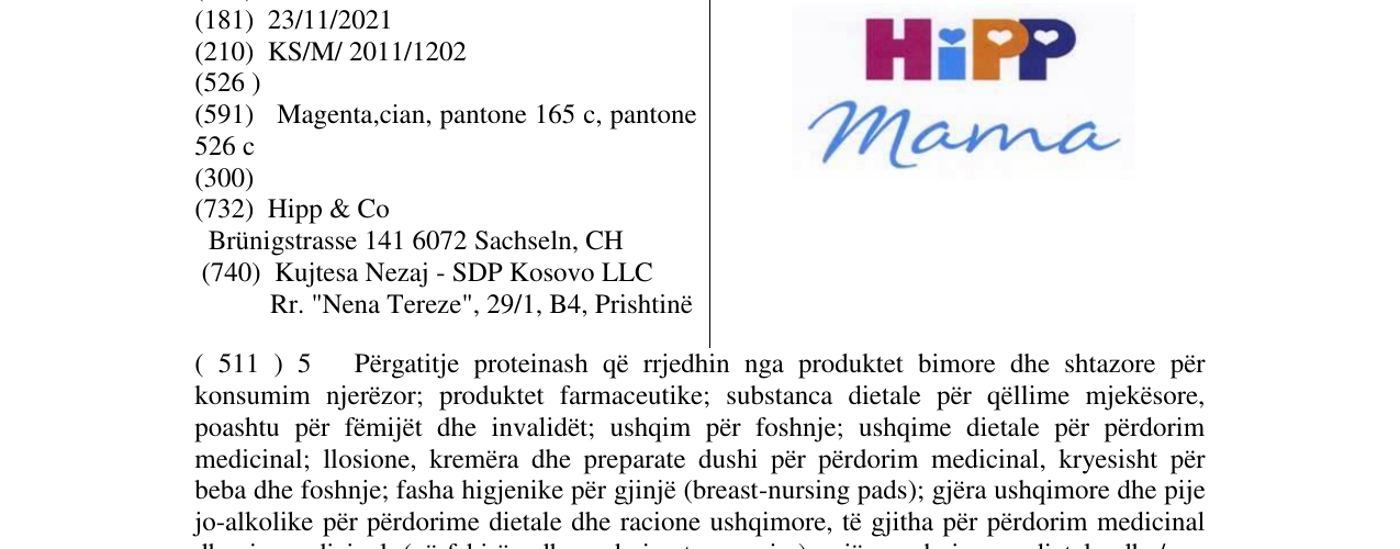 Zëri i markës HIPP mama në buletin