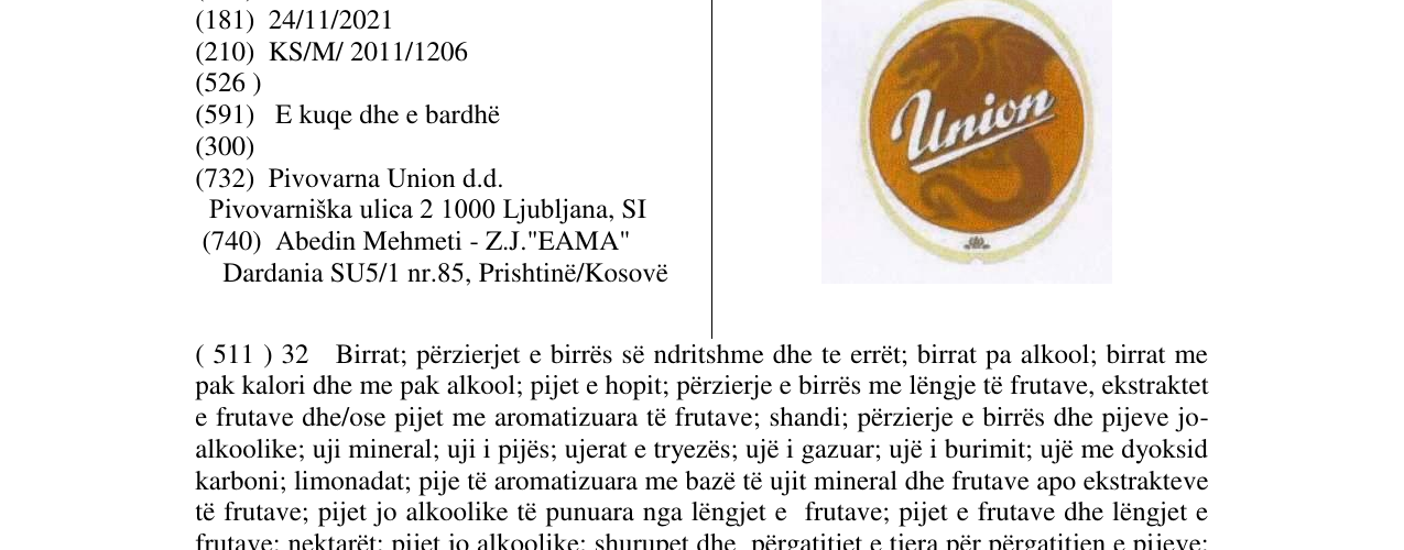 Zëri i markës Union në buletin