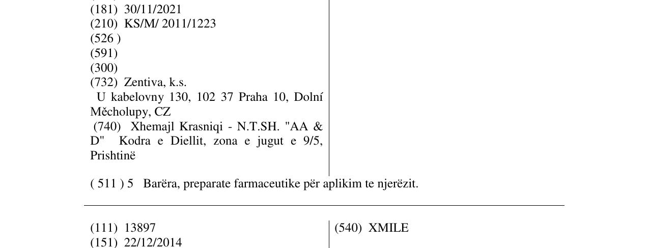Zëri i markës SIDRETELA në buletin