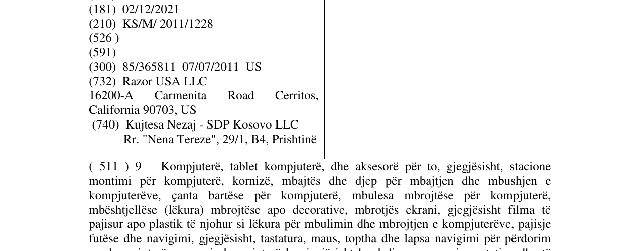 Zëri i markës RAZR në buletin
