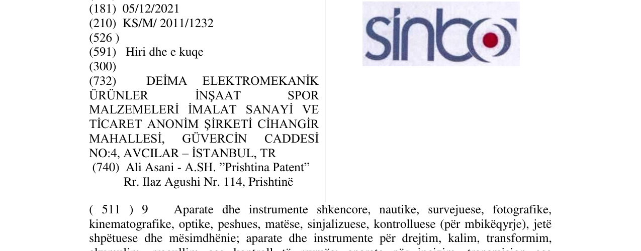Zëri i markës sinbo në buletin