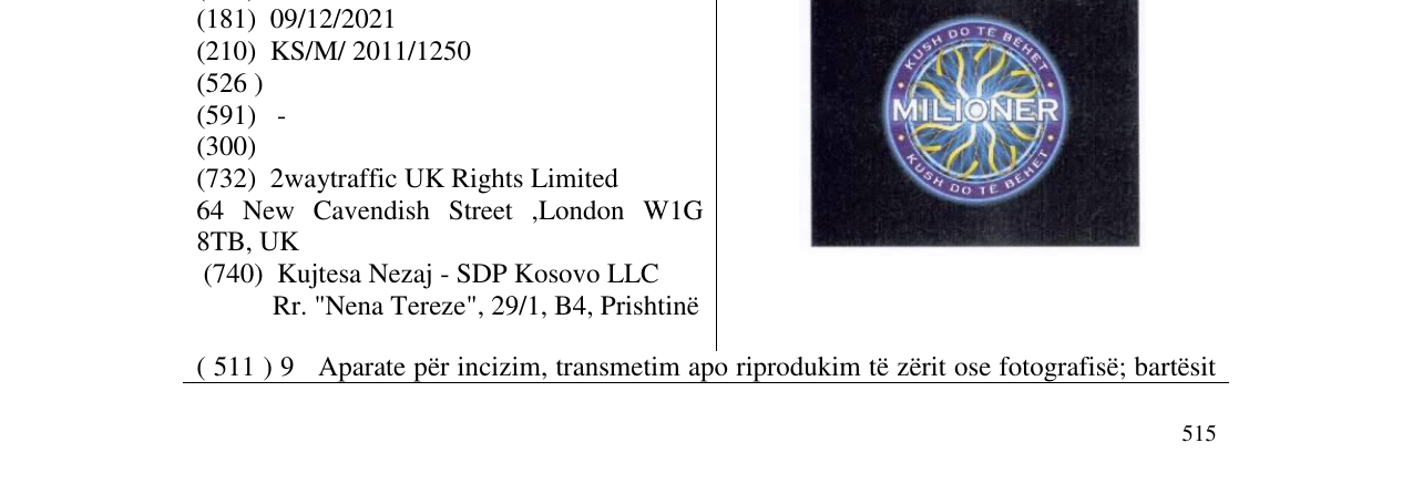 Zëri i markës MILIONER në buletin