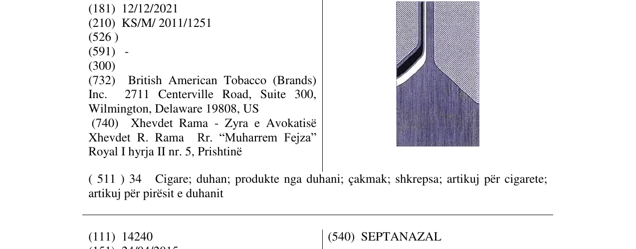 Zëri i markës Markë figurative në buletin
