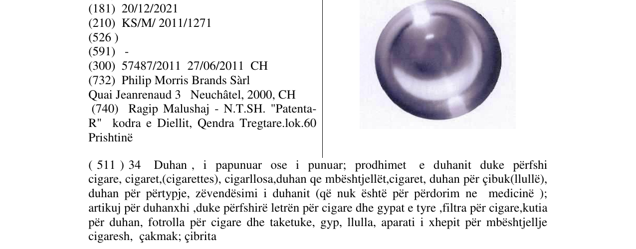 Zëri i markës Markë figurative në buletin