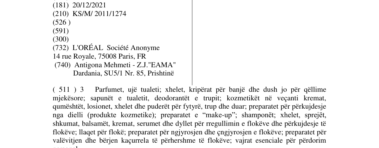Zëri i markës CODE PURETE në buletin