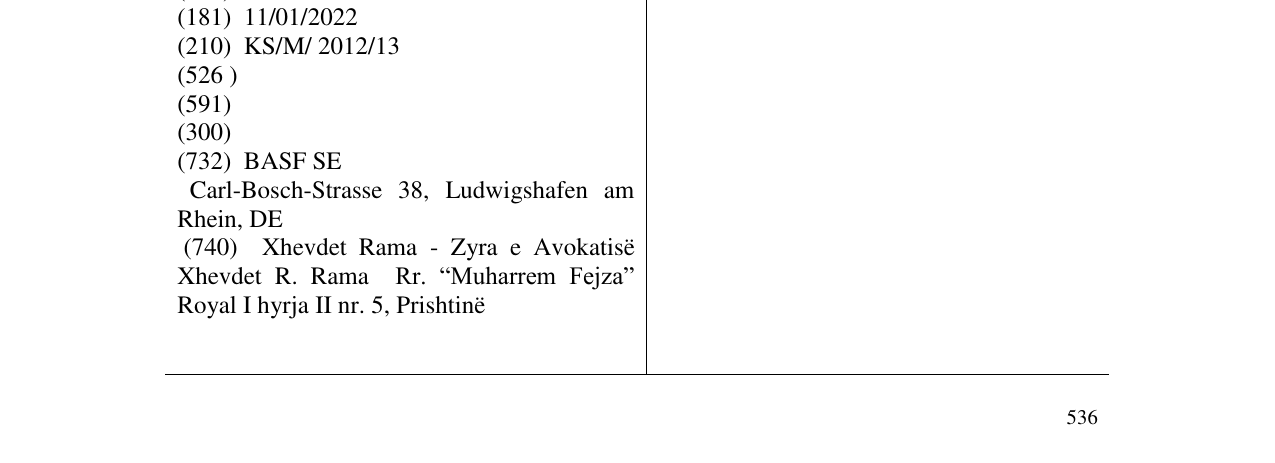 Zëri i markës TINOVIS në buletin