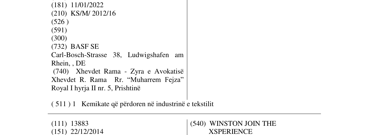 Zëri i markës CIBAFAST në buletin