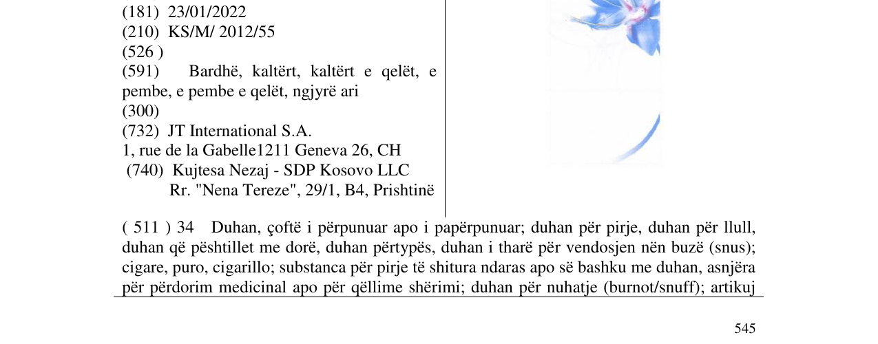 Zëri i markës Markë figurative në buletin
