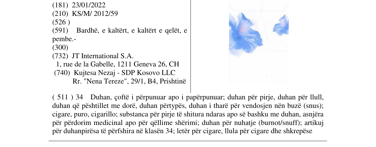 Zëri i markës Markë figurative në buletin