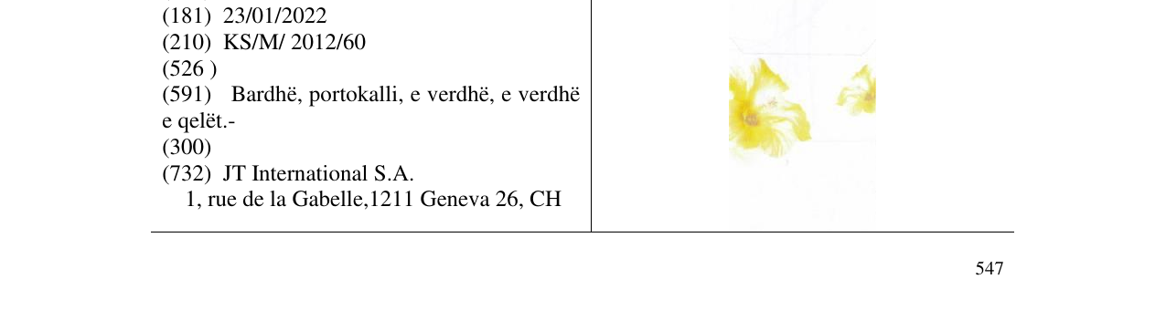 Zëri i markës Markë figurative në buletin