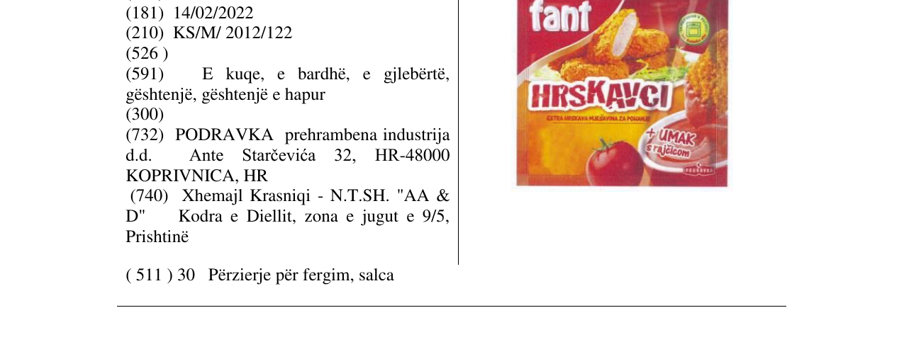 Zëri i markës fant HRSKAVECI në buletin