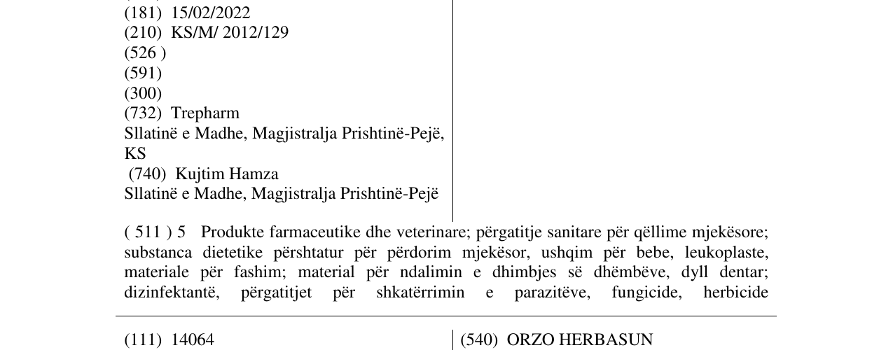 Zëri i markës OMEGA 3 HERBASUN në buletin