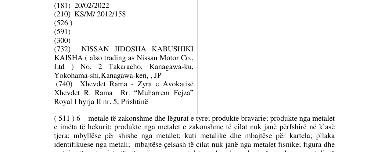 Zëri i markës I N F IN I T I në buletin