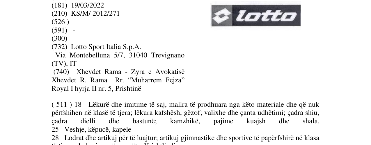 Zëri i markës lotto në buletin
