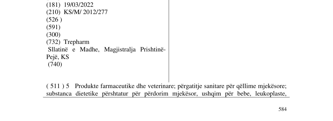 Zëri i markës DOLOFIX MENSTRUAL në buletin