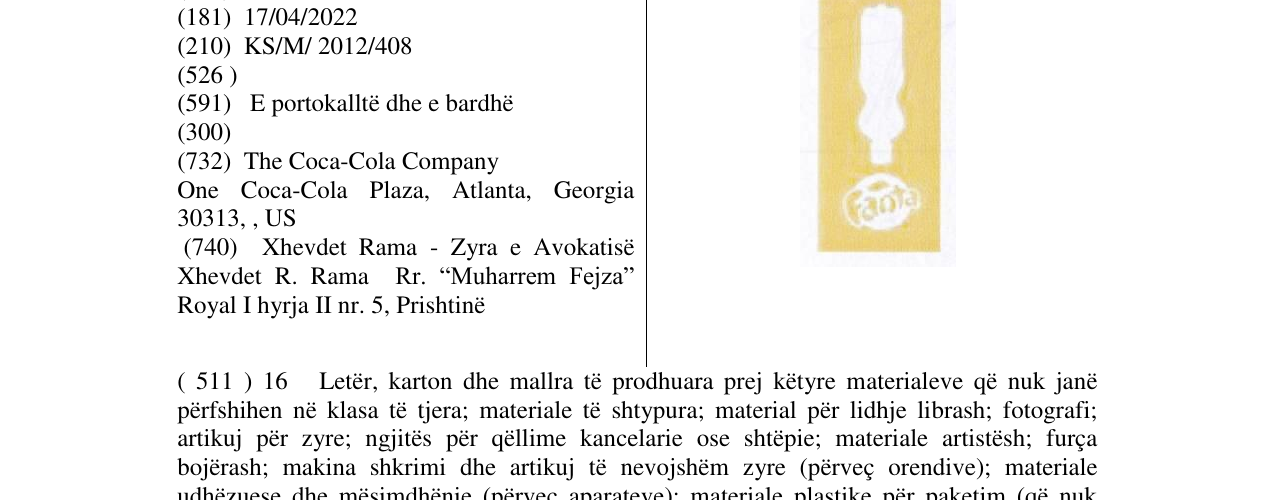 Zëri i markës Fanta në buletin