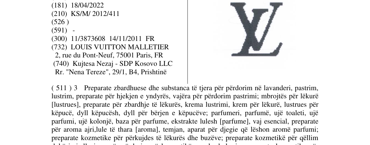 Zëri i markës L V në buletin
