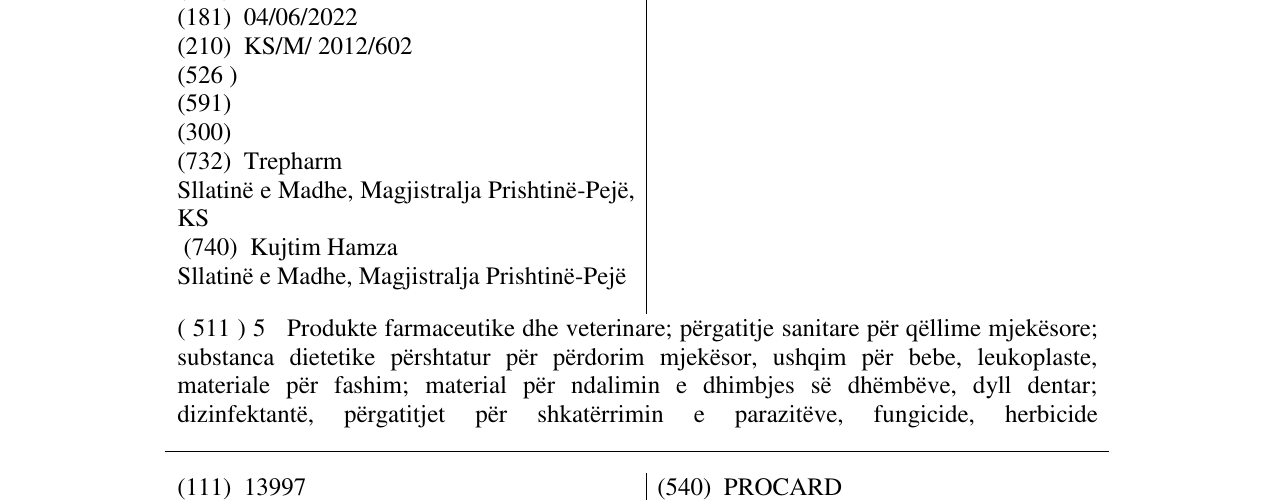 Zëri i markës HCTZ në buletin