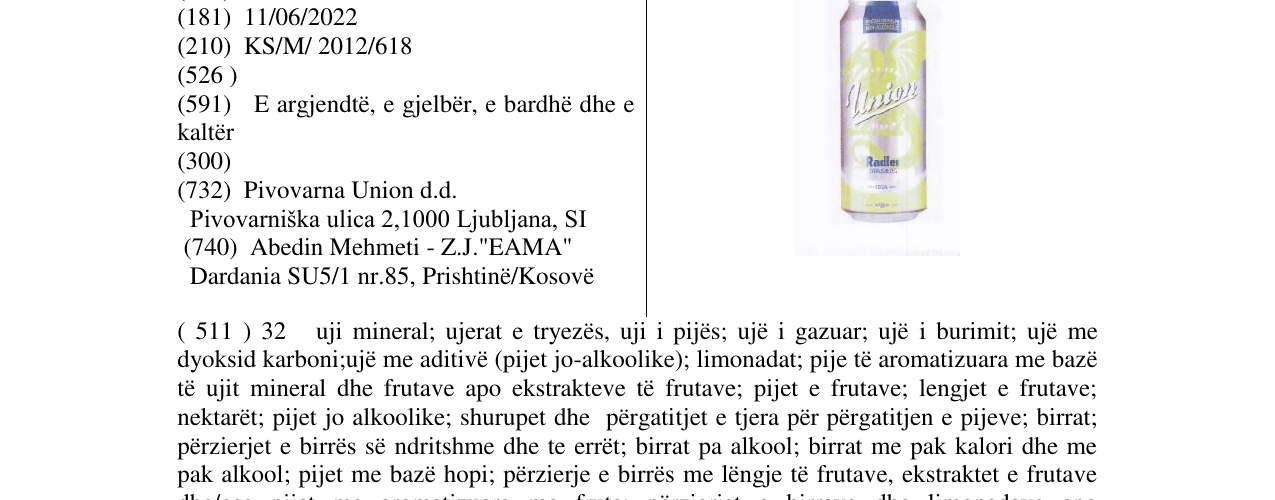 Zëri i markës Union në buletin