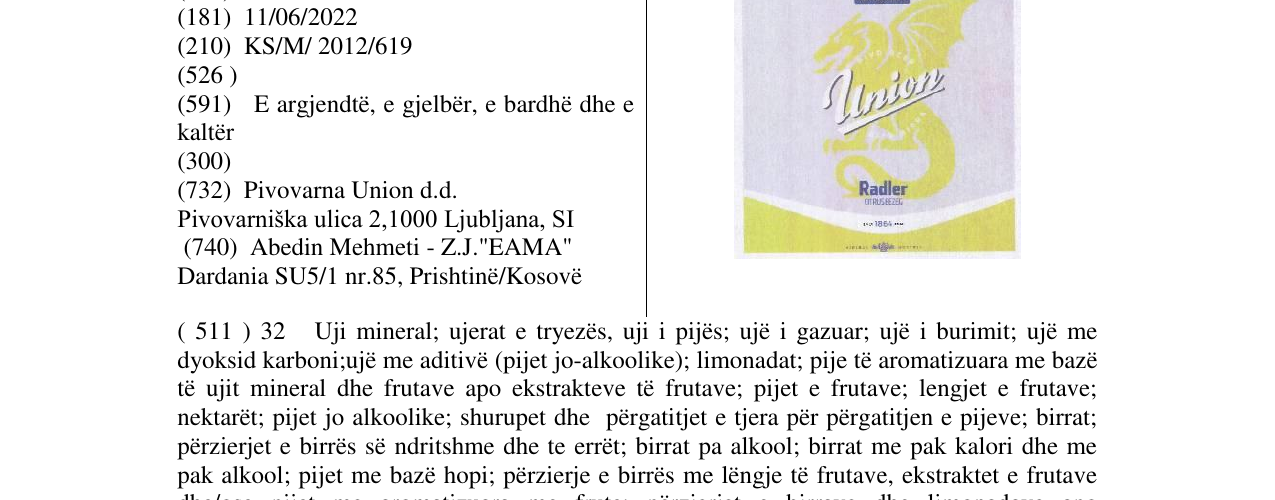 Zëri i markës Union në buletin
