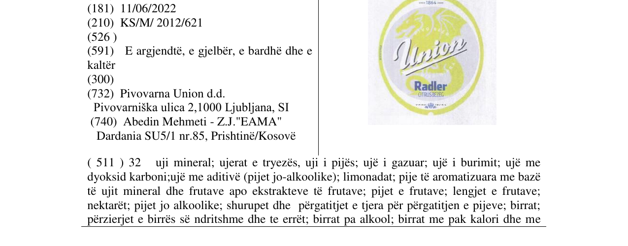 Zëri i markës Union në buletin