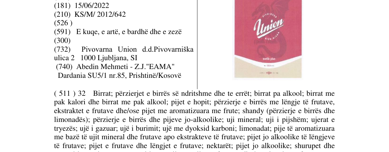 Zëri i markës Union në buletin