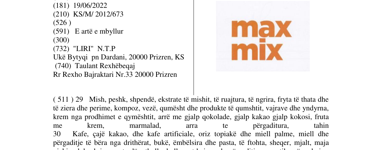 Zëri i markës max mix në buletin