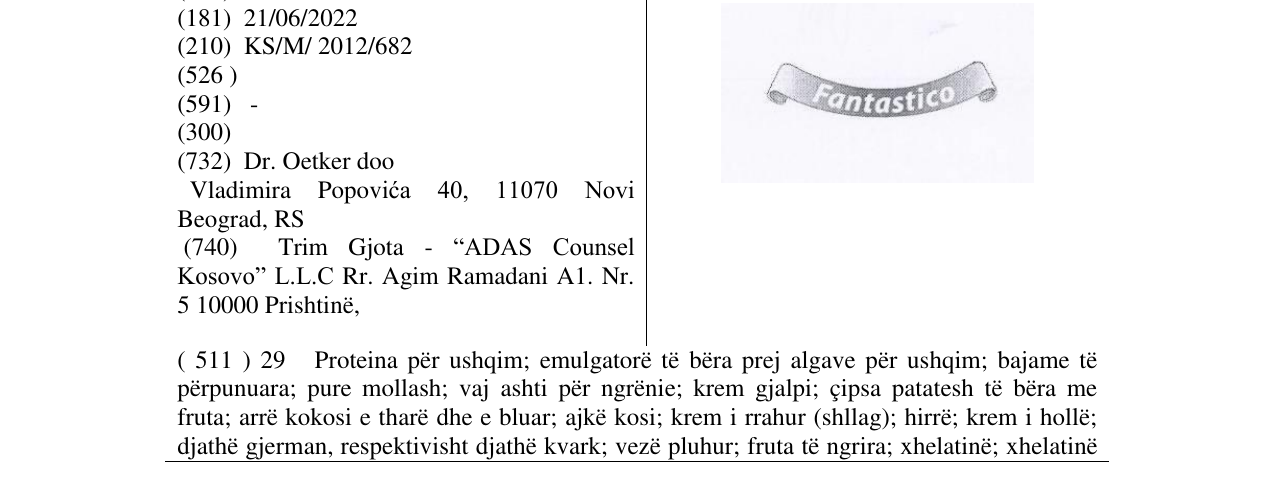 Zëri i markës Fantastico në buletin