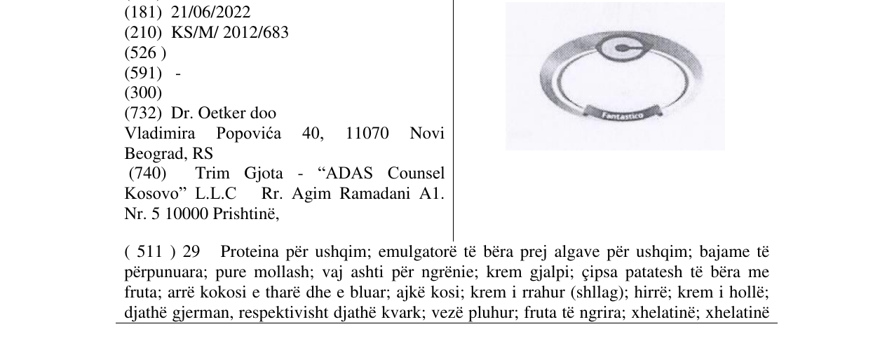 Zëri i markës C Fantastico në buletin