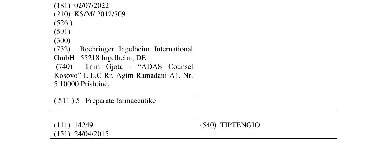 Zëri i markës THUNDRIGO në buletin