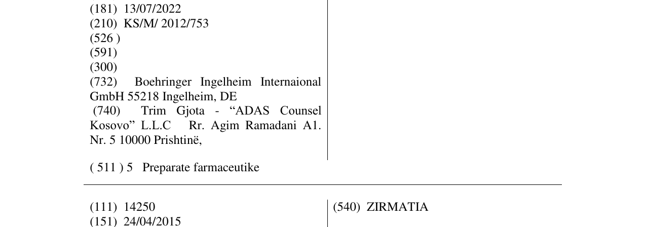 Zëri i markës ZILTANCIA në buletin