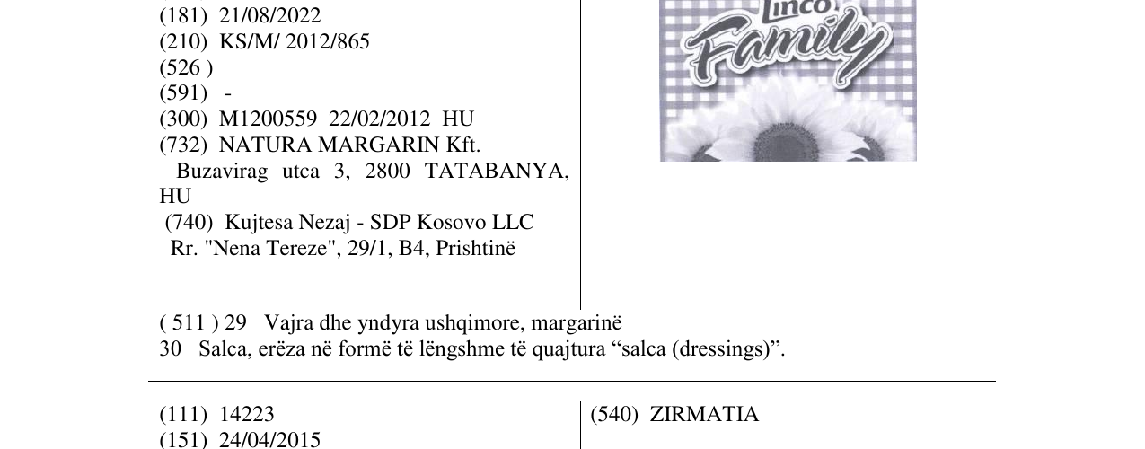 Zëri i markës Markë figurative në buletin