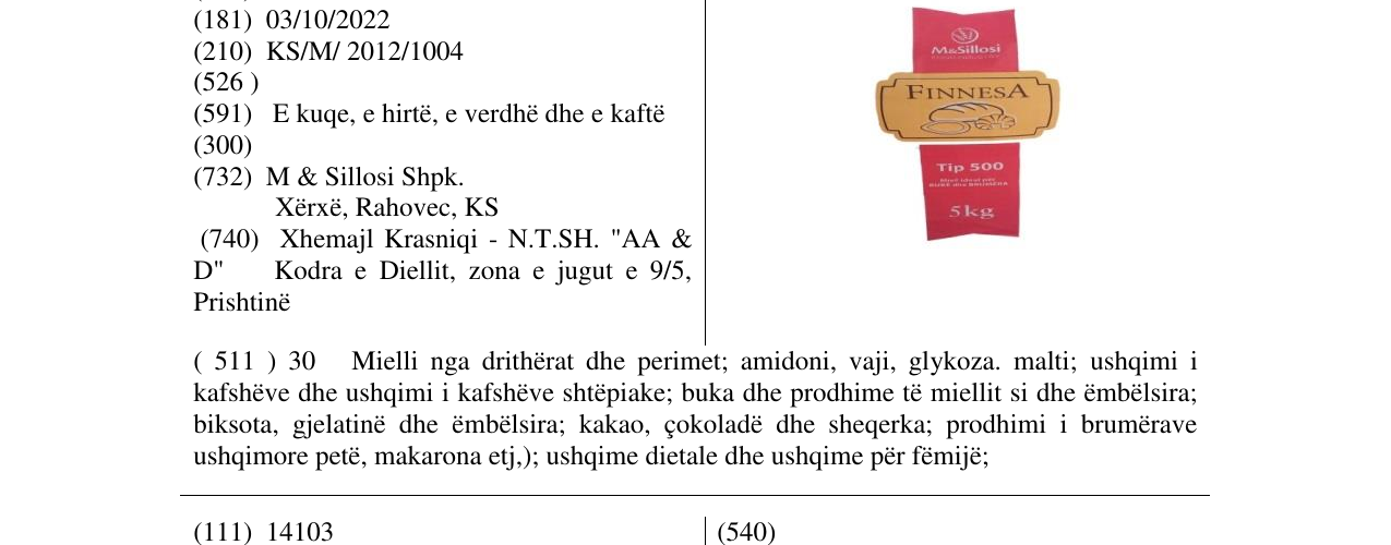 Zëri i markës FINNESA në buletin