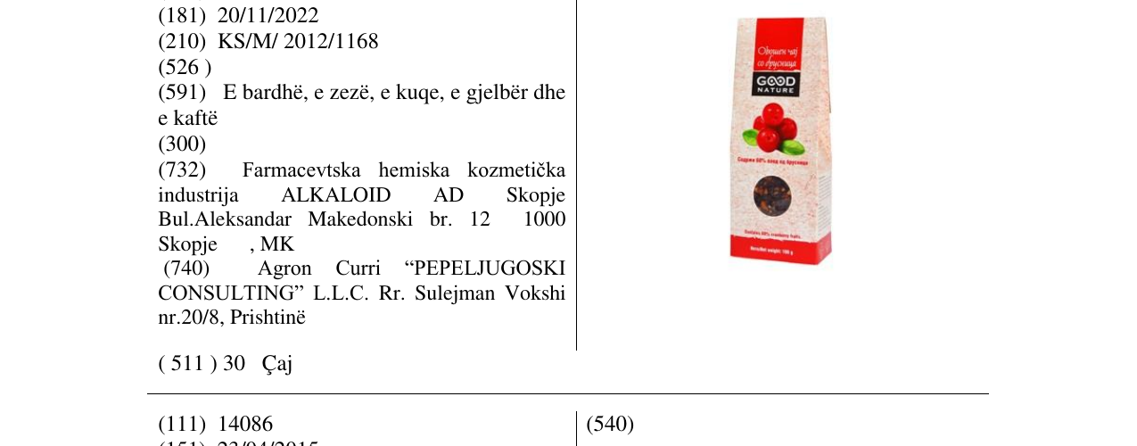 Zëri i markës Good Nature në buletin