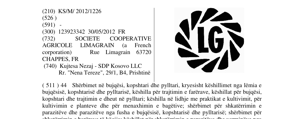 Zëri i markës Markë figurative në buletin