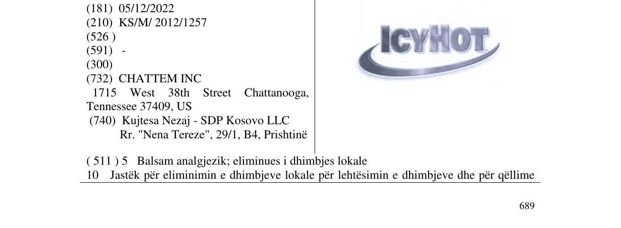 Zëri i markës ICYHOT në buletin