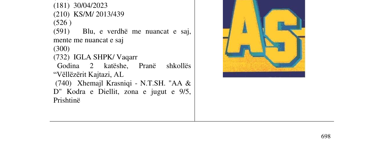 Zëri i markës AS në buletin