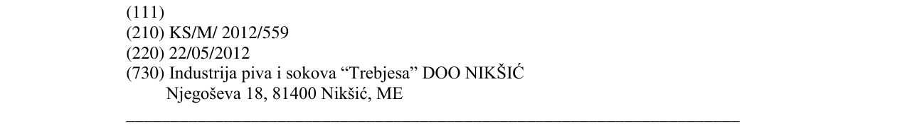 Zëri i markës Nikŝiĉko Gold në buletin